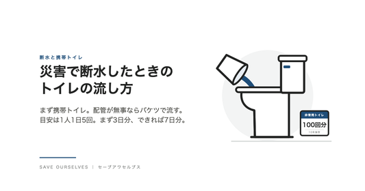 断水したときの携帯トイレとバケツでのトイレの流し方