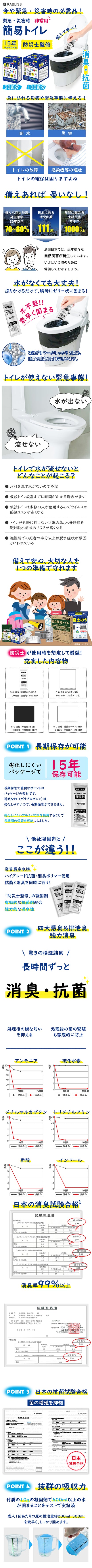 RABLISS 非常用簡易トイレ 50回分