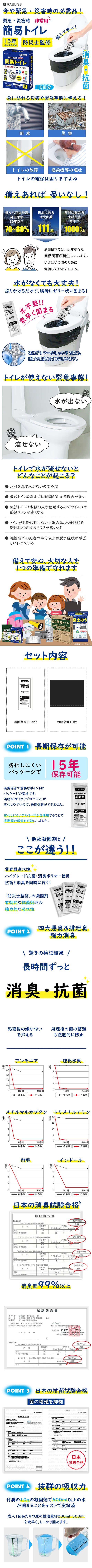 RABLISS 非常用簡易トイレ 10回分