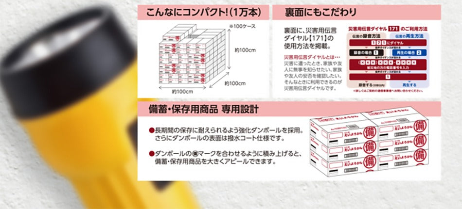 えいようかん 備蓄・保存用の専用設計と災害用伝言ダイヤルの案内