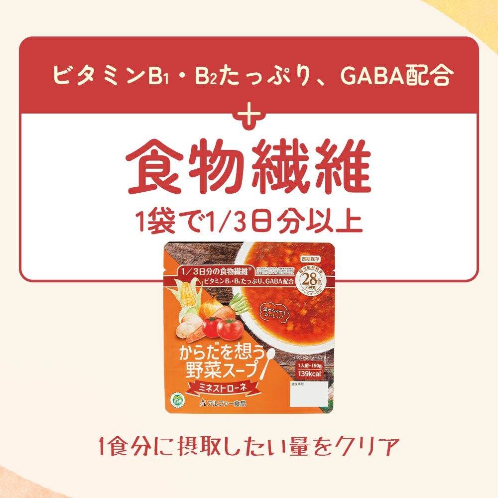 からだを想う野菜スープ 1袋で1日分の1/3以上の食物繊維